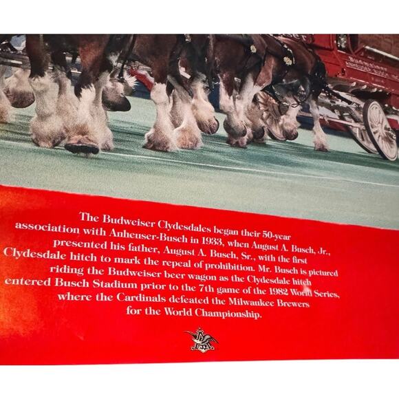 1983 Budweiser Clydesdales 50th Anniversary Poster Busch Stadium Cardinals STL - Picture 3 of 8